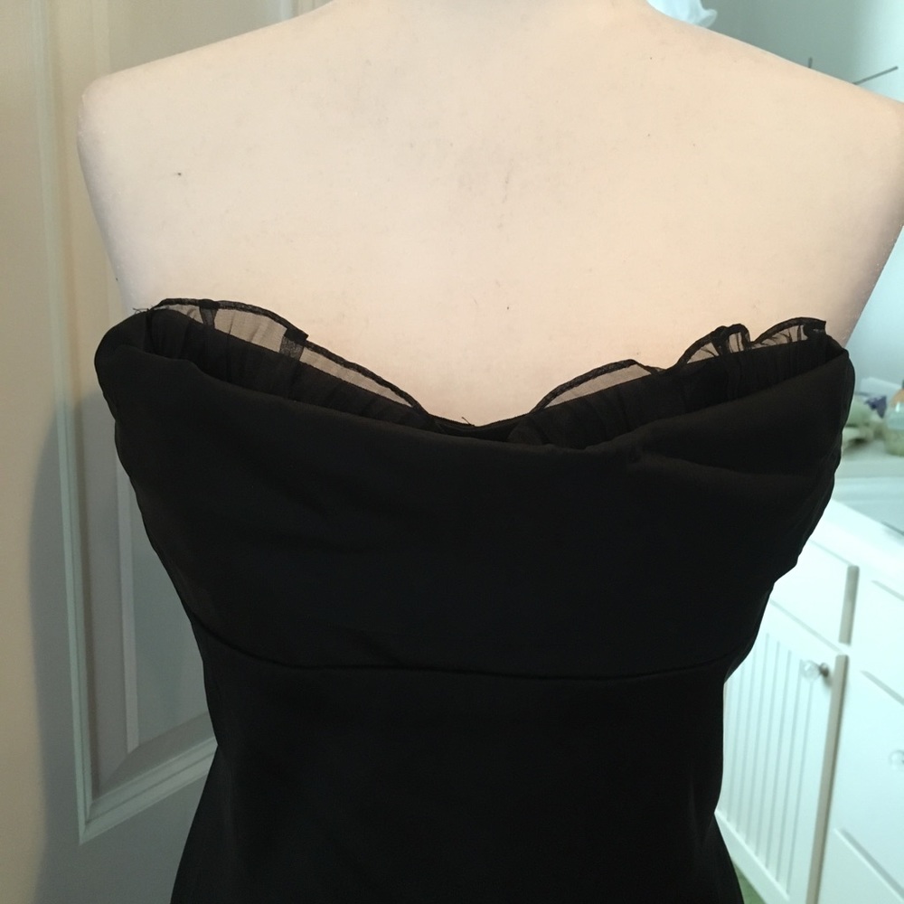 BCBGMAXAZiRA strapless little black silk dress
